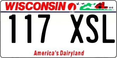 WI license plate 117XSL