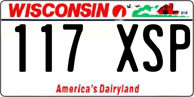 WI license plate 117XSP