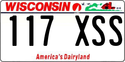 WI license plate 117XSS