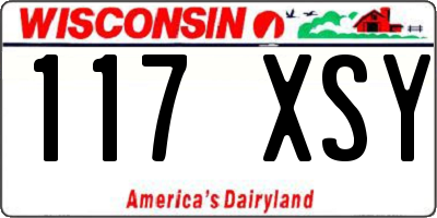 WI license plate 117XSY