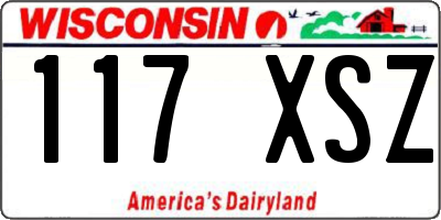 WI license plate 117XSZ