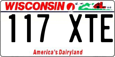WI license plate 117XTE