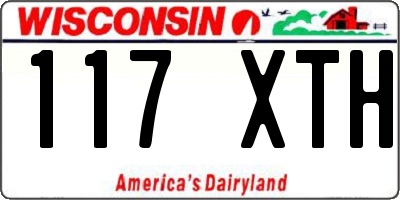 WI license plate 117XTH