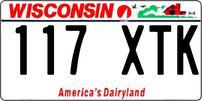 WI license plate 117XTK