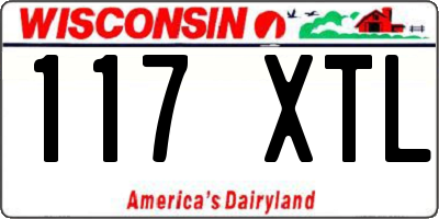 WI license plate 117XTL