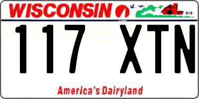 WI license plate 117XTN