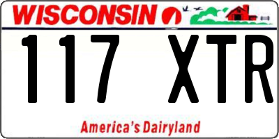WI license plate 117XTR