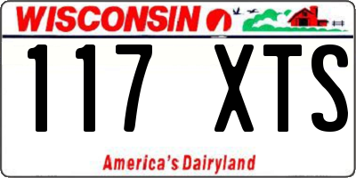 WI license plate 117XTS