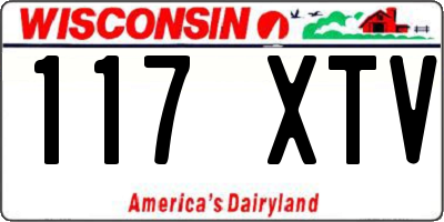 WI license plate 117XTV