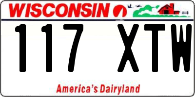 WI license plate 117XTW