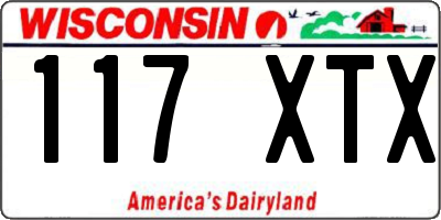 WI license plate 117XTX