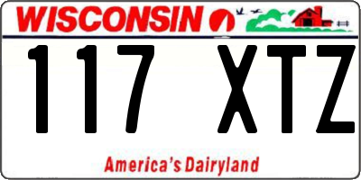 WI license plate 117XTZ