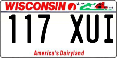 WI license plate 117XUI