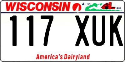 WI license plate 117XUK