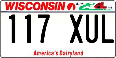 WI license plate 117XUL