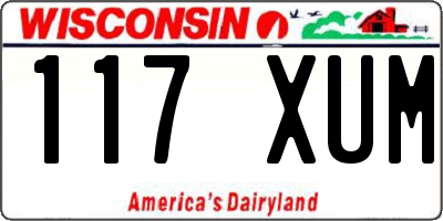 WI license plate 117XUM