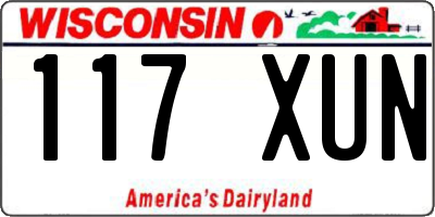 WI license plate 117XUN