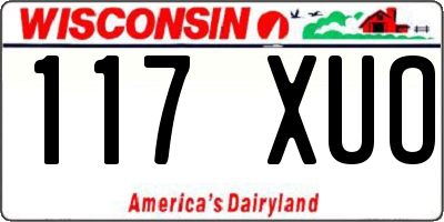 WI license plate 117XUO