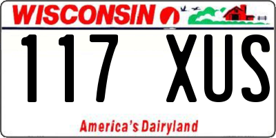 WI license plate 117XUS