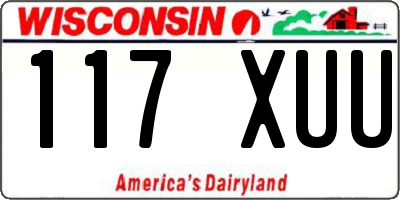 WI license plate 117XUU