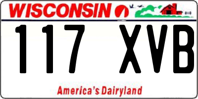 WI license plate 117XVB