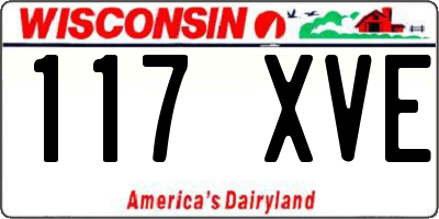 WI license plate 117XVE