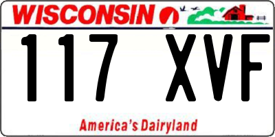 WI license plate 117XVF