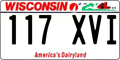 WI license plate 117XVI
