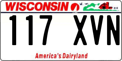 WI license plate 117XVN