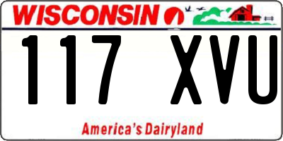 WI license plate 117XVU
