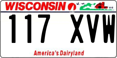 WI license plate 117XVW