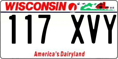 WI license plate 117XVY