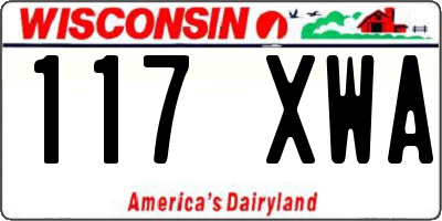 WI license plate 117XWA