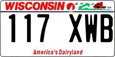 WI license plate 117XWB
