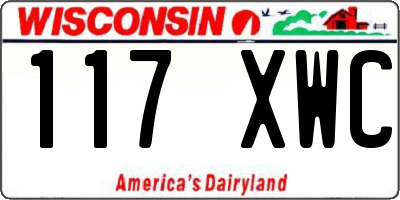 WI license plate 117XWC