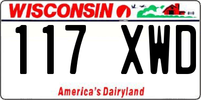 WI license plate 117XWD