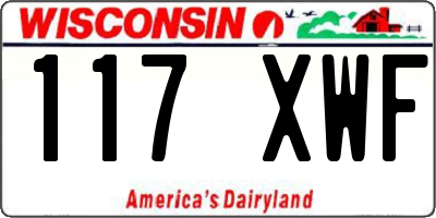 WI license plate 117XWF