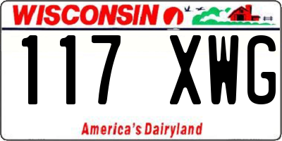 WI license plate 117XWG