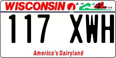 WI license plate 117XWH