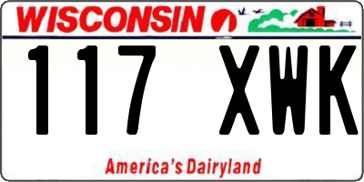 WI license plate 117XWK