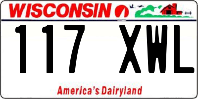 WI license plate 117XWL