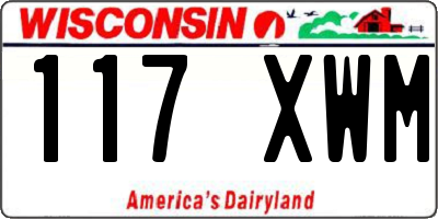 WI license plate 117XWM