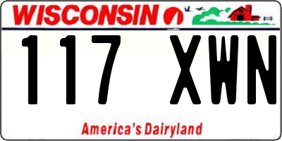 WI license plate 117XWN