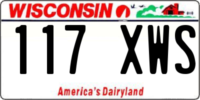 WI license plate 117XWS
