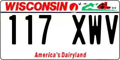 WI license plate 117XWV
