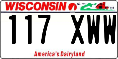 WI license plate 117XWW