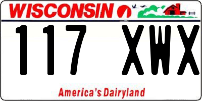 WI license plate 117XWX