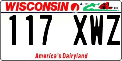 WI license plate 117XWZ