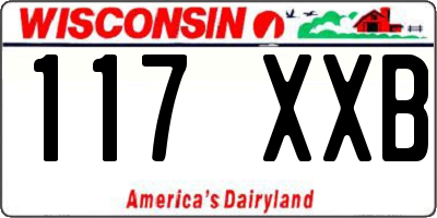 WI license plate 117XXB