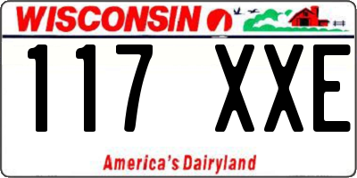 WI license plate 117XXE